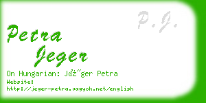 petra jeger business card